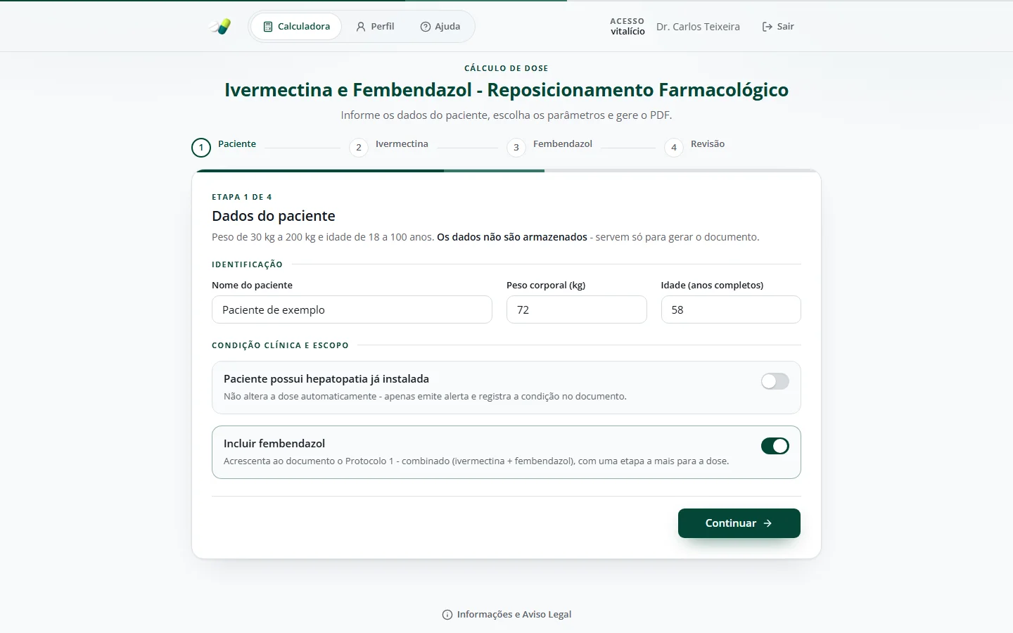 Etapa da calculadora 1 de 4